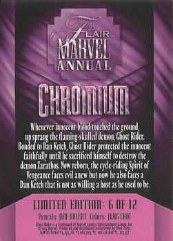 1995 Flair Marvel Annual - Chromium #6 Ghost Rider Back