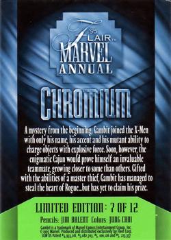 1995 Flair Marvel Annual - Chromium #7 Gambit Back