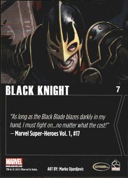 2012 Rittenhouse Marvel Greatest Heroes #7 Black Knight Back