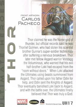 2012 Rittenhouse Marvel Greatest Heroes - Ultimate Heroes #UH17 Thor Back