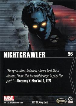 2012 Rittenhouse Marvel Greatest Heroes - HoloFoil #56 Nightcrawler Back