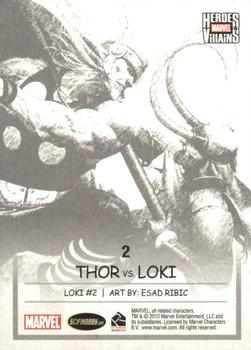 2010 Rittenhouse Marvel Heroes and Villains #2 Thor vs. Loki Back