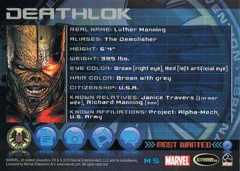 2010 Rittenhouse Marvel Heroes and Villains - Marvel's Most Wanted #M5 Deathlok Back