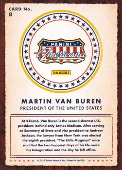 2012 Panini Americana Heroes & Legends #8 Martin Van Buren Back