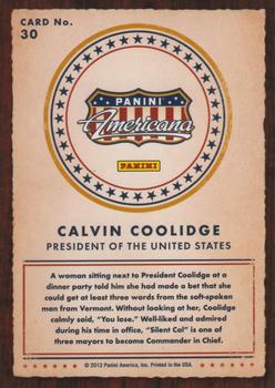 2012 Panini Americana Heroes & Legends #30 Calvin Coolidge Back