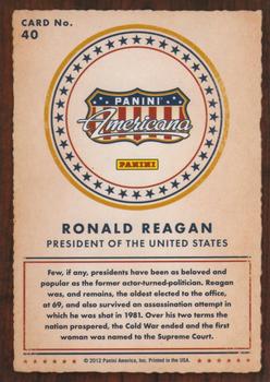 2012 Panini Americana Heroes & Legends #40 Ronald Reagan Back