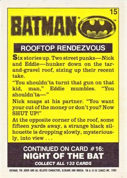 1989 Topps Batman - Collector's Edition (Tiffany) #15 Rooftop Rendezvous Back