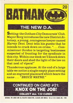 1989 Topps Batman - Collector's Edition (Tiffany) #20 The new D.A. Back
