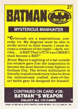 1989 Topps Batman - Collector's Edition (Tiffany) #27 Mysterious Manhunter Back