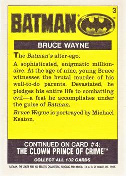 1989 Topps Batman - Collector's Edition (Tiffany) #3 Bruce Wayne Back