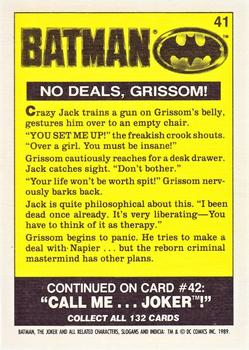 1989 Topps Batman - Collector's Edition (Tiffany) #41 No Deals, Grissom! Back