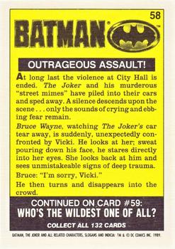 1989 Topps Batman - Collector's Edition (Tiffany) #58 Outrageous Assault! Back