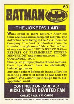 1989 Topps Batman - Collector's Edition (Tiffany) #60 The Joker's Lair Back