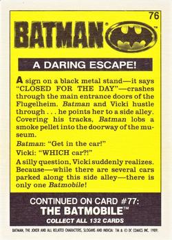 1989 Topps Batman - Collector's Edition (Tiffany) #76 A Daring Escape! Back