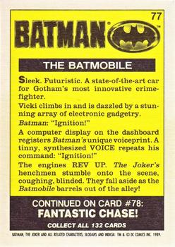 1989 Topps Batman - Collector's Edition (Tiffany) #77 The Batmobile! Back