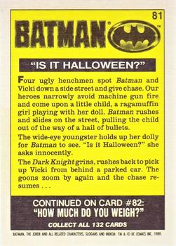 1989 Topps Batman - Collector's Edition (Tiffany) #81 Is It Halloween? Back