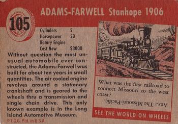 1953-55 Topps World on Wheels (R714-24) #105 1906 Adams Farwell Back