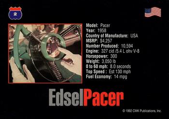 1993 CMK Cars of the World #2 1958 Edsel Pacer Back
