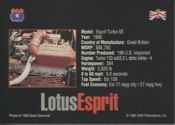 1993 CMK Cars of the World #5 1990 Lotus Esprit Back