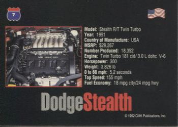 1993 CMK Cars of the World #7 1991 Dodge Stealth Back