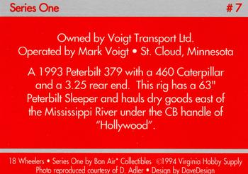 1994-95 Bon Air 18 Wheelers #7 Voigt Transport Ltd. ( Mark Voigt ) - 1993 Peterbilt 379/ 460 Cat Back