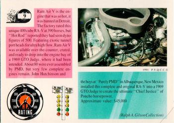 1991 Muscle Cards #9 1969 Pontiac GTO Judge Back