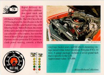 1991 Muscle Cards #79 1970 Chevrolet El Camino Back
