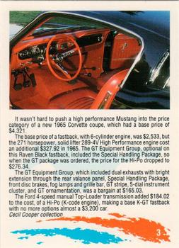 1992 Performance Years Mustang Cards #3 '65 K-GT Fastback Back
