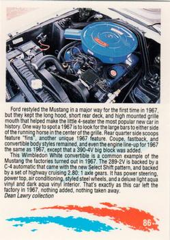 1992 Performance Years Mustang Cards #86 '67 Convertible Back