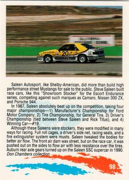 1992 Performance Years Mustang Cards #98 '88 Saleen Race Car Back