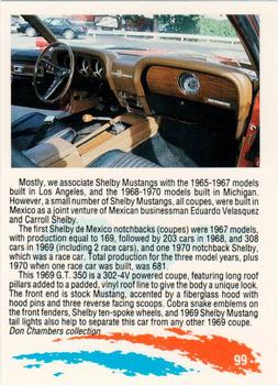 1992 Performance Years Mustang Cards #99 '69 Shelby De Mexico Back