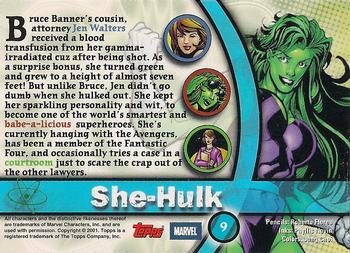 2001 Topps Marvel Legends #9 She-Hulk Back