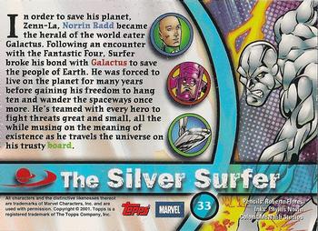 2001 Topps Marvel Legends #33 Silver Surfer Back