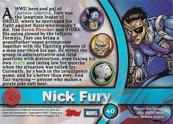 2001 Topps Marvel Legends #40 Nick Fury Back