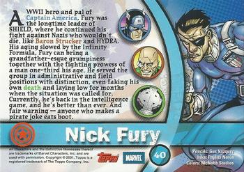 2001 Topps Marvel Legends - Foil #40 Nick Fury Back