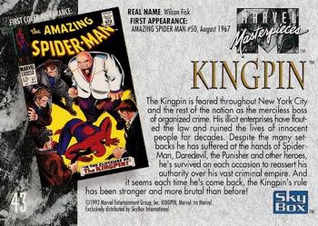 1992 SkyBox Marvel Masterpieces #43 Kingpin Back