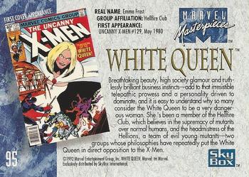 1992 SkyBox Marvel Masterpieces #95 White Queen Back