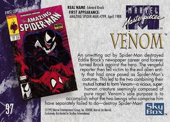 1992 SkyBox Marvel Masterpieces #97 Venom Back