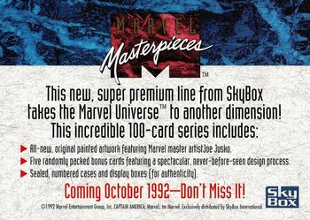 1992 SkyBox Marvel Masterpieces - Promos #NNO Captain America Back