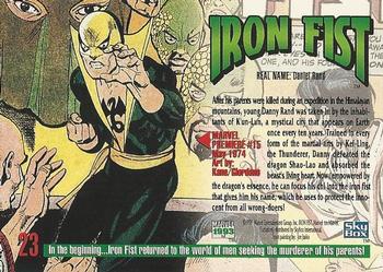 1993 SkyBox Marvel Masterpieces #23 Iron Fist Back