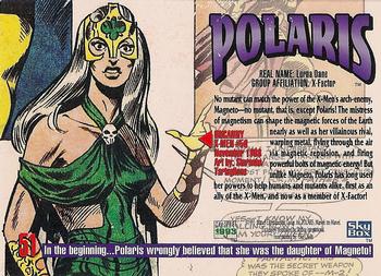 1993 SkyBox Marvel Masterpieces #51 Polaris Back