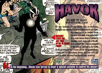 1993 SkyBox Marvel Masterpieces #84 Havok Back