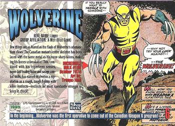 1993 SkyBox Marvel Masterpieces #6 Wolverine Back