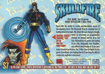 1993 SkyBox Marvel Masterpieces - X-Men 2099 Dyna-Etch #S7 Skullfire Back
