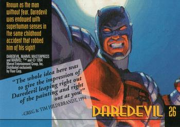 1994 Fleer Marvel Masterpieces Hildebrandt Brothers #26 Daredevil Back