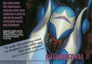 1994 Fleer Marvel Masterpieces Hildebrandt Brothers #27 Darkhawk Back