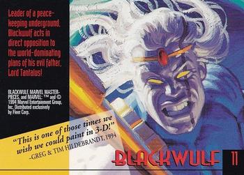 1994 Fleer Marvel Masterpieces Hildebrandt Brothers #11 Blackwulf Back