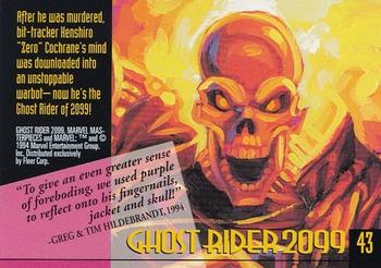 1994 Fleer Marvel Masterpieces Hildebrandt Brothers #43 Ghost Rider 2099 Back