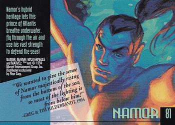 1994 Fleer Marvel Masterpieces Hildebrandt Brothers #81 Namor Back