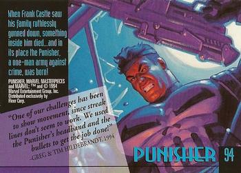 1994 Fleer Marvel Masterpieces Hildebrandt Brothers #94 Punisher Back